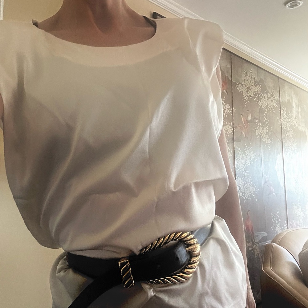 Silk Cream Sleeveless Top